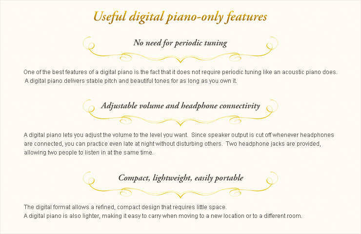 Useful digital piano-only features